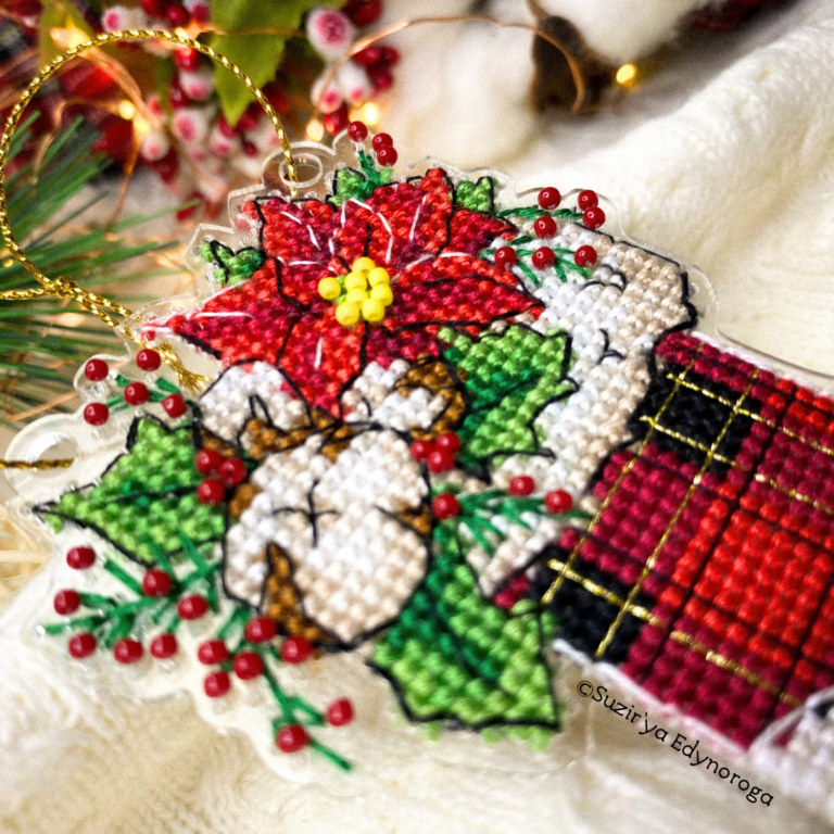 Christmas Boot (Stocking) Cross Stitch Ornament Kit.