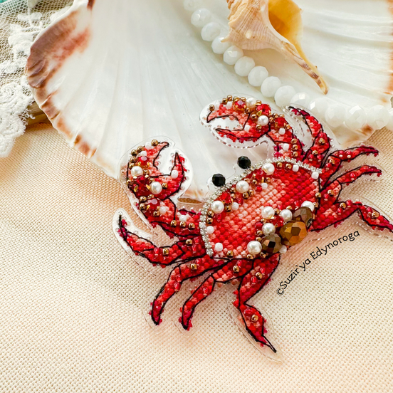 Crab Cross Stitch Ornament Kit.