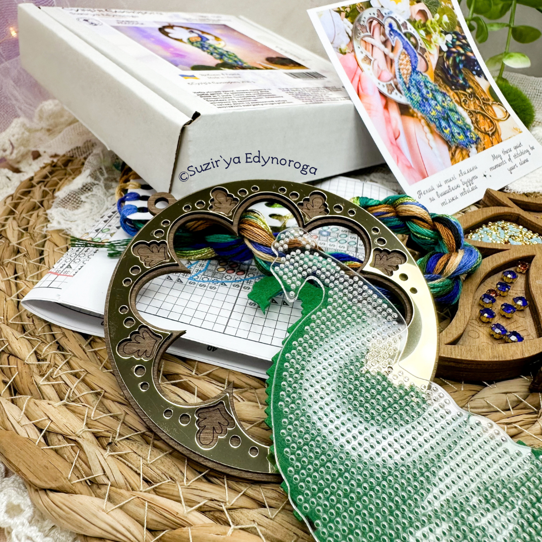 UNICSTITCH Peacock. Cross Stitch Ornament Kit.
