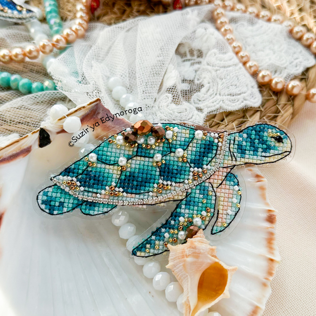 Turtle Cross Stitch Ornament Kit.