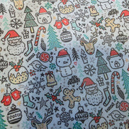 WIP Project Bag - Festive Deer & Doodles