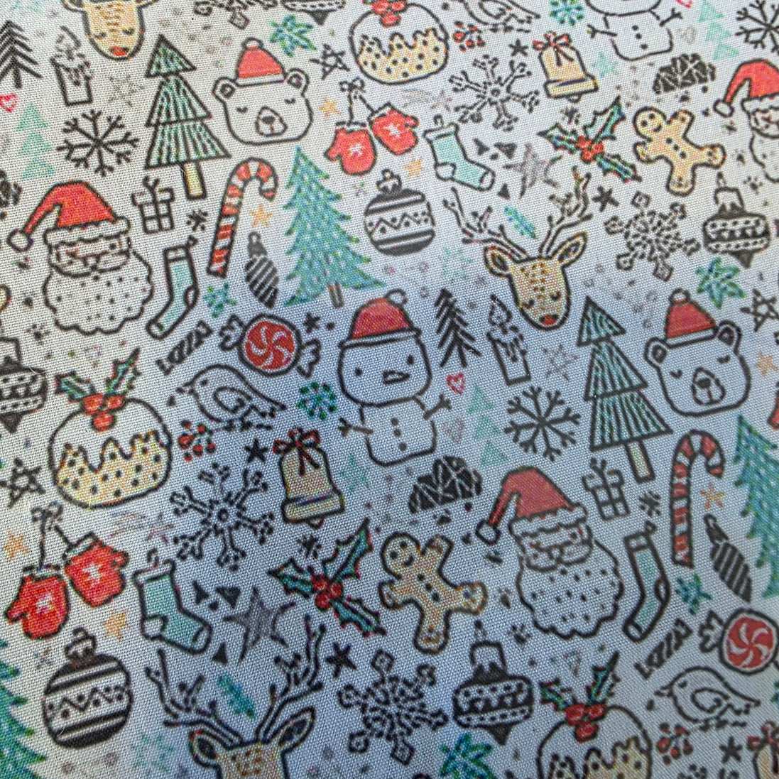 WIP Project Bag - Festive Deer & Doodles