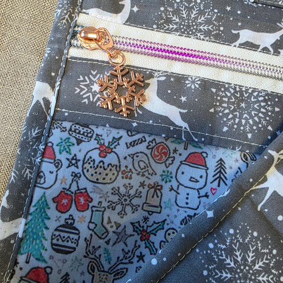 WIP Project Bag - Festive Deer & Doodles