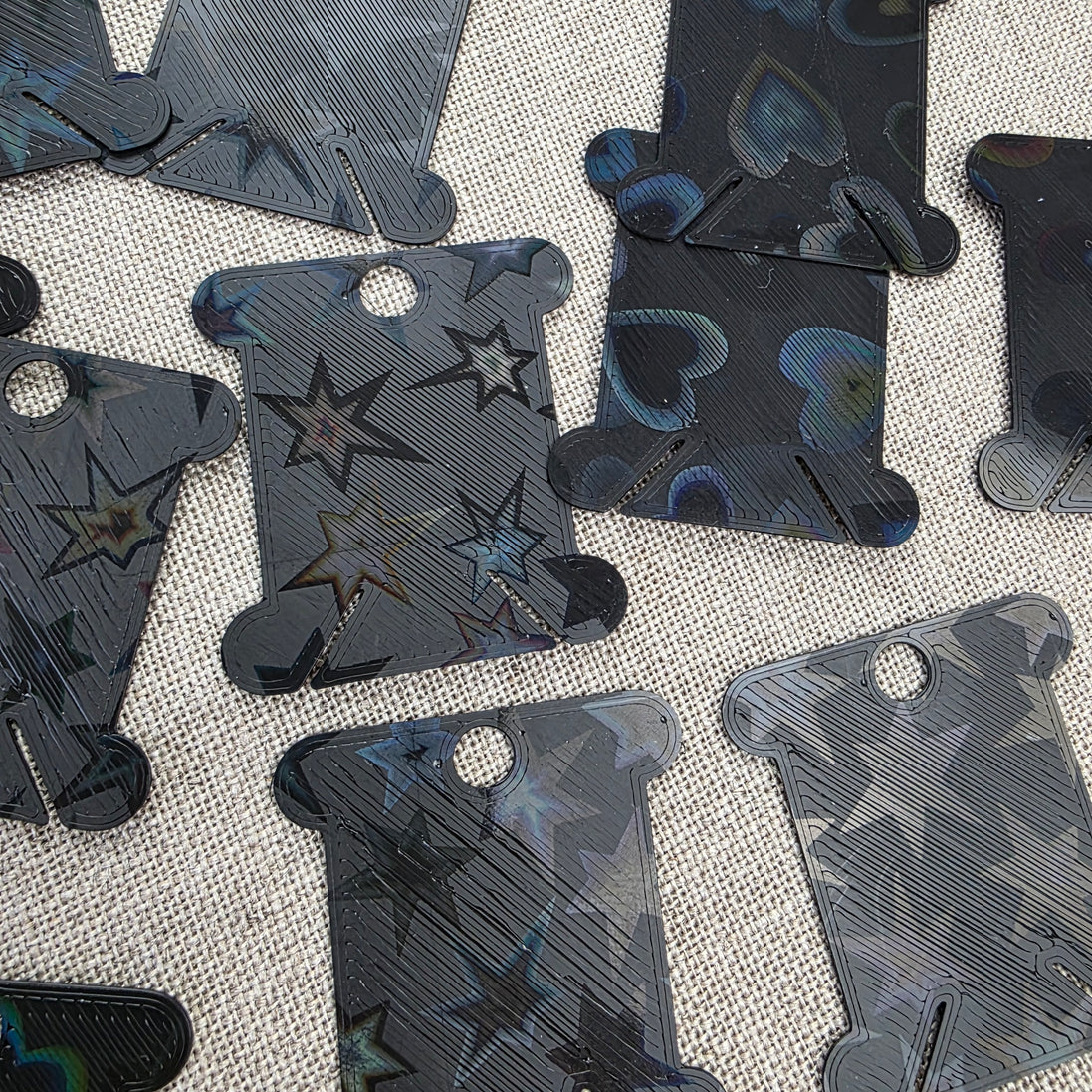 Black Holographic Bobbins / Floss Drops