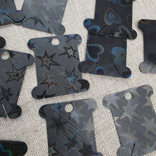 Black Holographic Bobbins / Floss Drops