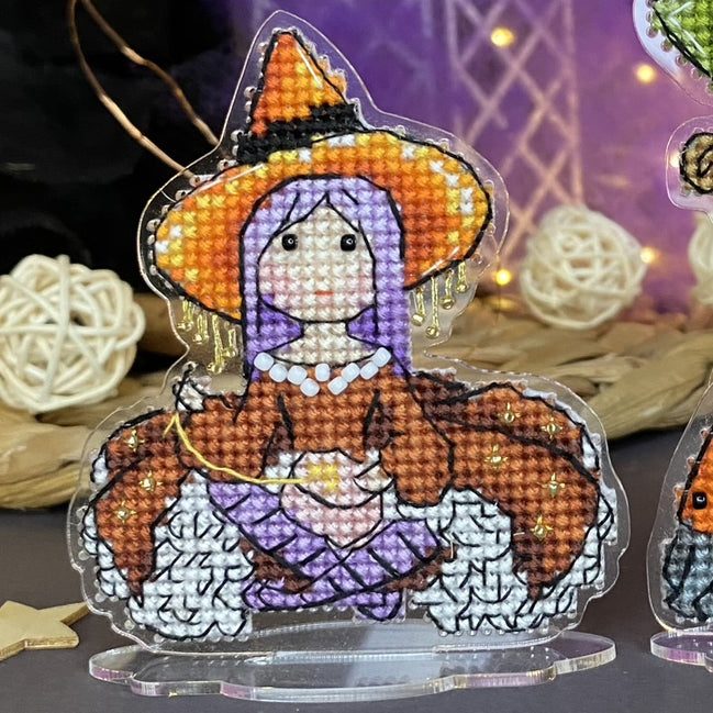 The embroidery witch. Cross Stitch Ornament Kit.