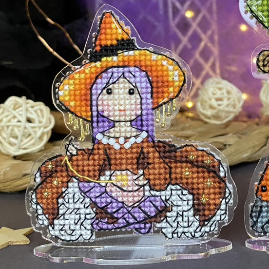 The embroidery witch. Cross Stitch Ornament Kit.