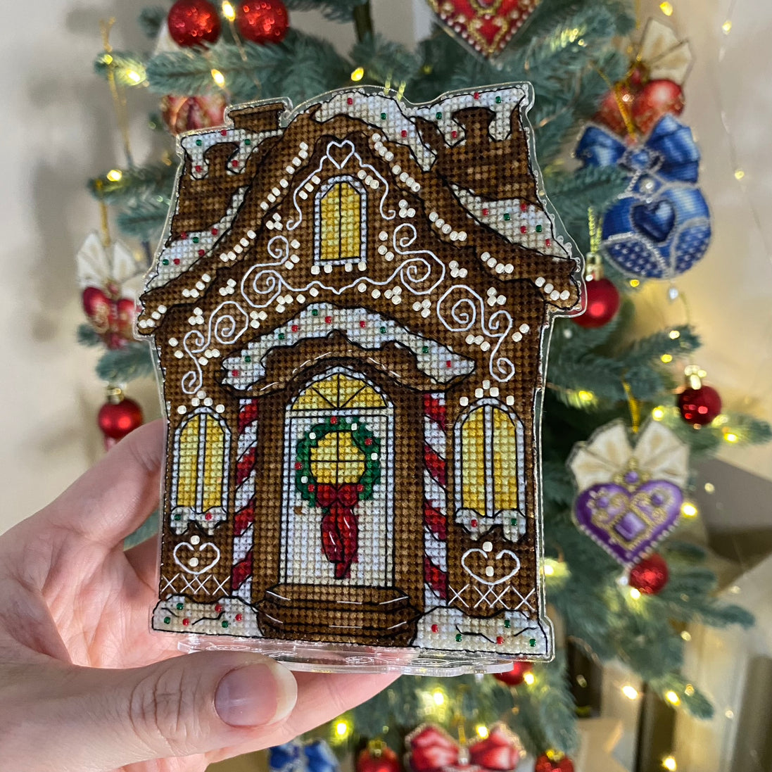 Gingerbread House & Tree (2 in 1). Cross Stitch Ornament Kit. (Copy)