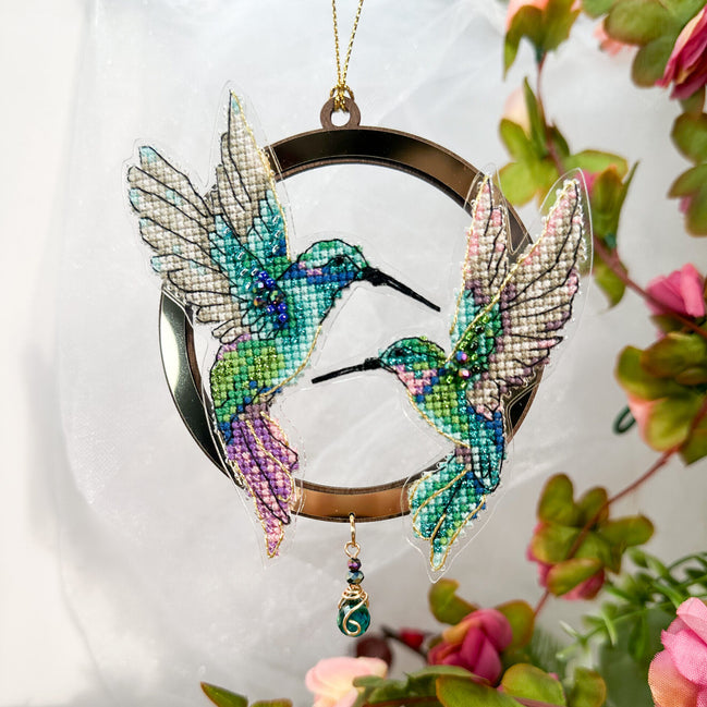 Hummingbird Cross Stitch Ornament Kit.
