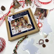 Gingerbread Mr & Mrs Santa (2 in 1). Cross Stitch Ornament Kit.
