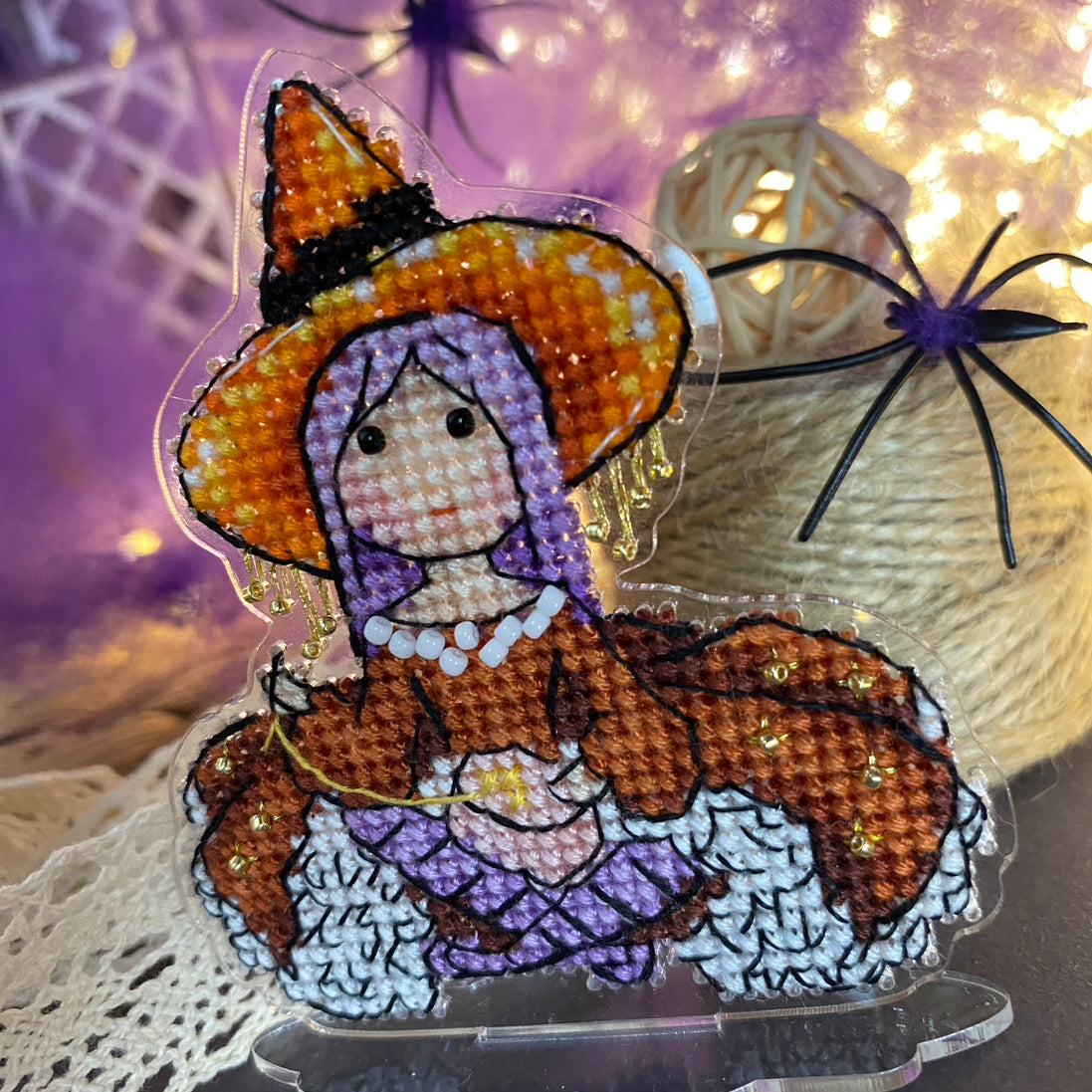 The embroidery witch. Cross Stitch Ornament Kit.