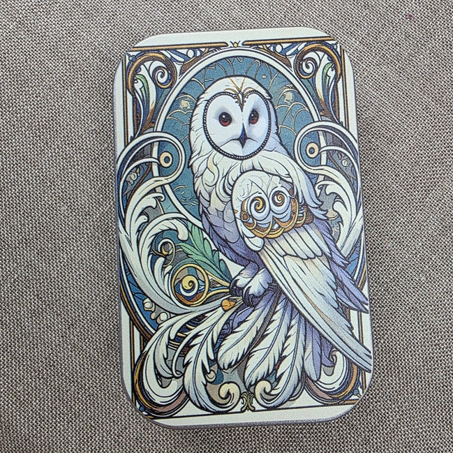 Deco Owl. Storage Tin.