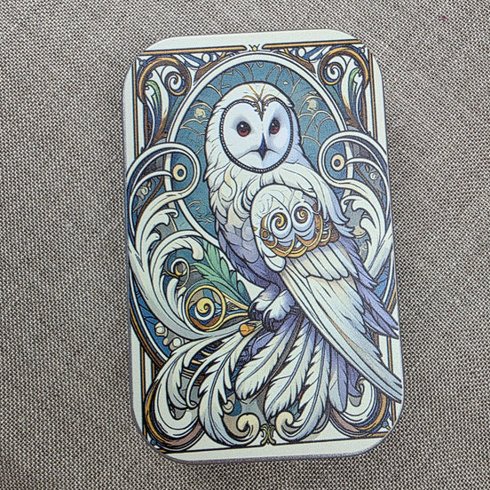 Deco Owl. Storage Tin.