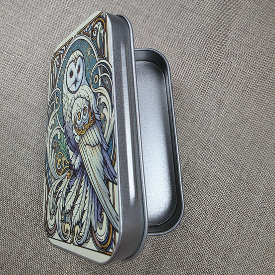 Deco Owl. Storage Tin.