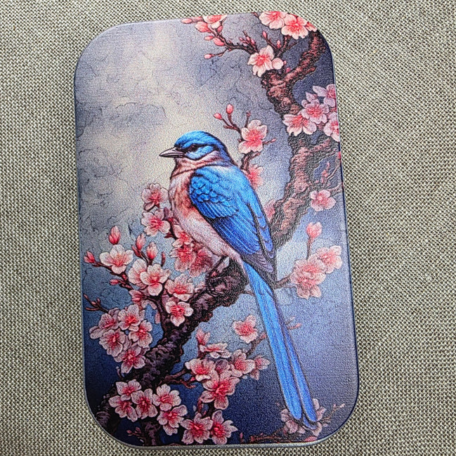 Cherry Blossom Bird. Storage Tin.