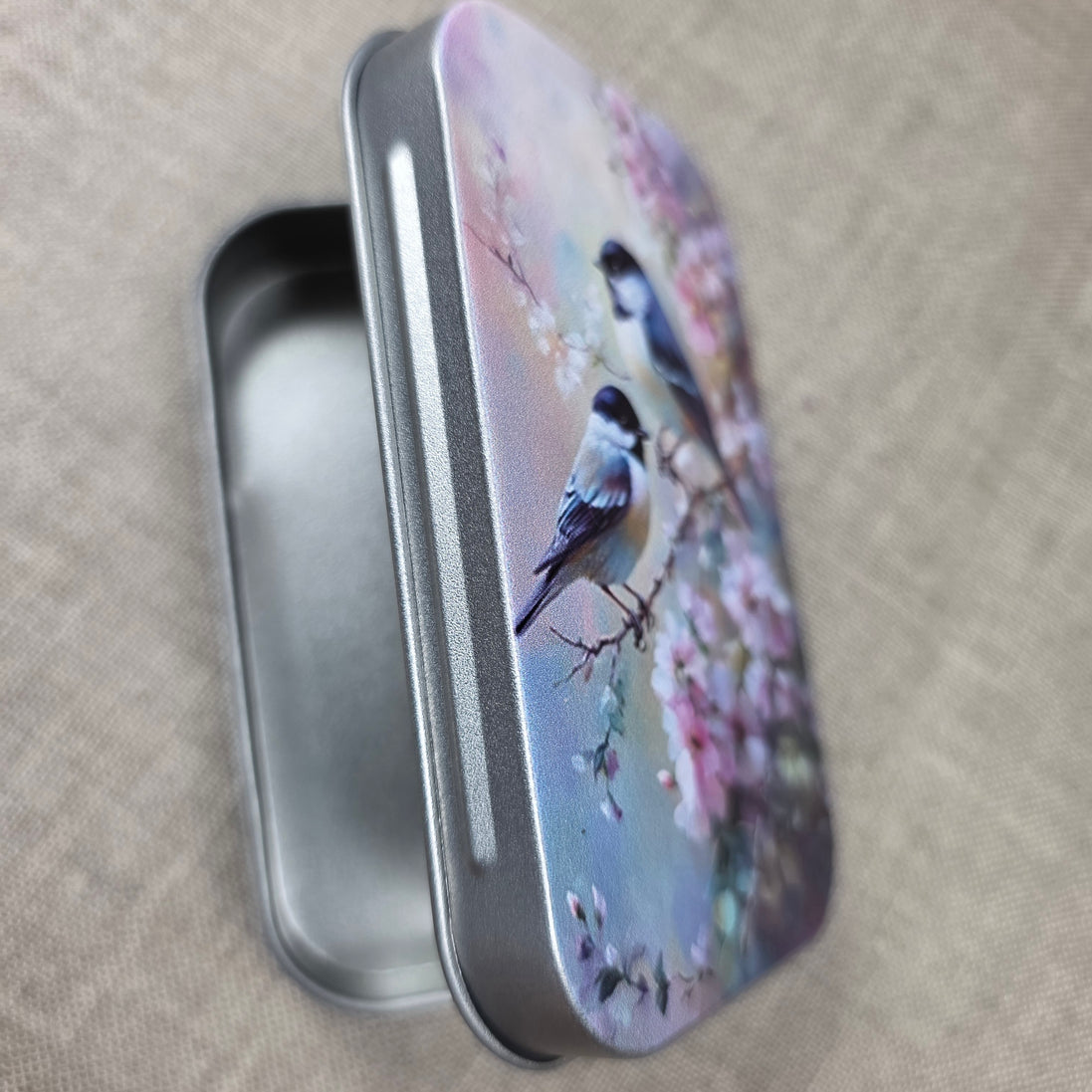 Bird Blossom. Storage Tin.