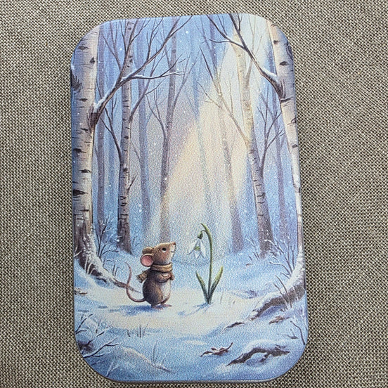 Snowdrop Mouse. Storage Tin.