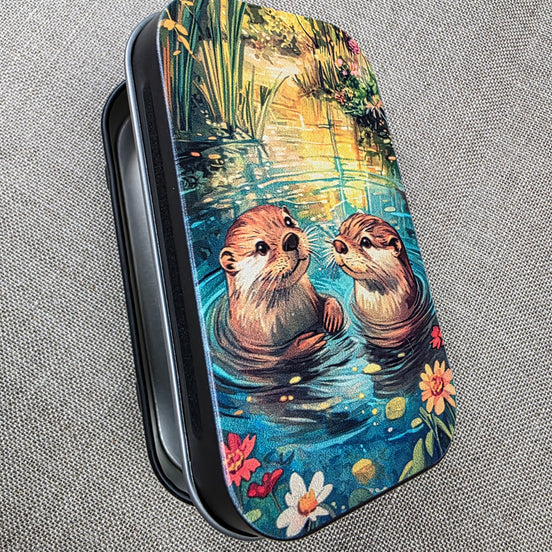 Otters. Storage Tin.