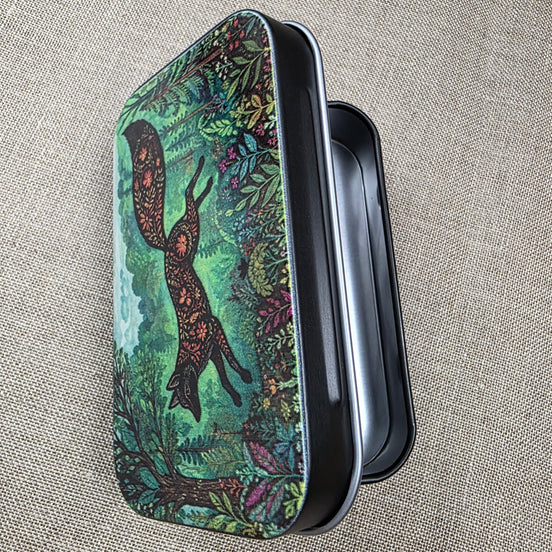 Folksy Fox. Storage Tin.