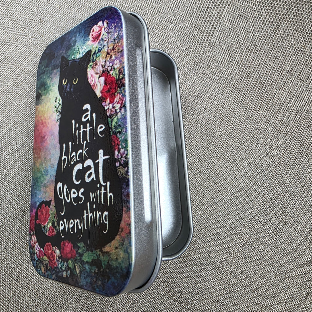 Little Black Cat. Storage Tin.
