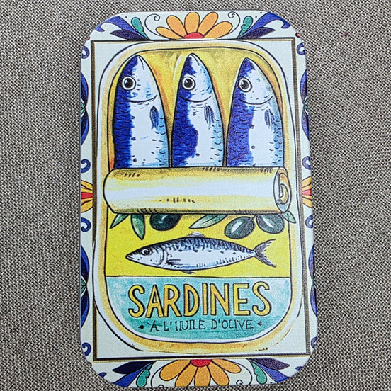Floral Sardines. Storage Tin.